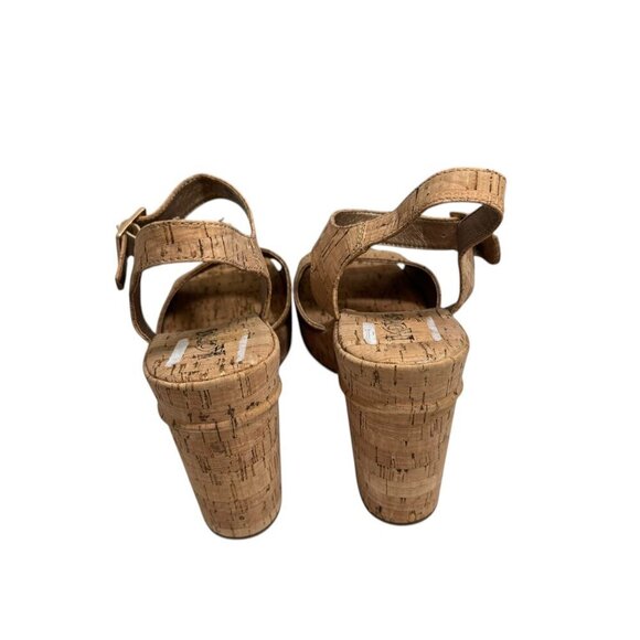NEW Korks Kork Ease Bardot II Sandal Platform Wedge‎ Cork Natural Size 10 - Picture 5 of 6
